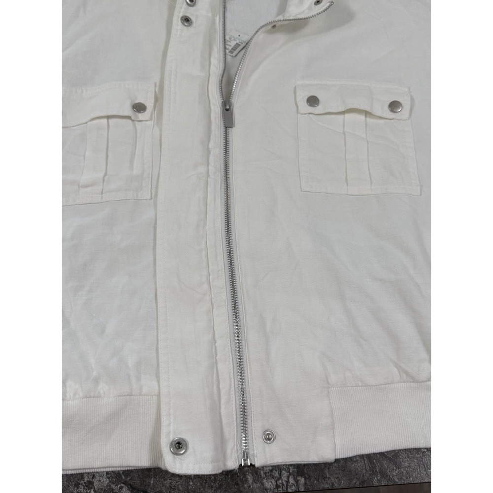 Maurice's Womens 100% Cotton Bomber Jacket Zip Front Soft White Sz XXL - Picture 5 of 12